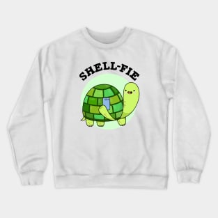 Shell-fie Cute Tortoise Selfie Pun Crewneck Sweatshirt